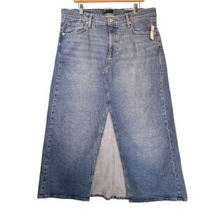 NWT GAP Denim Maxi Skirt Front Slit SIZE 16 / 33 Womens Classic Long Capsule